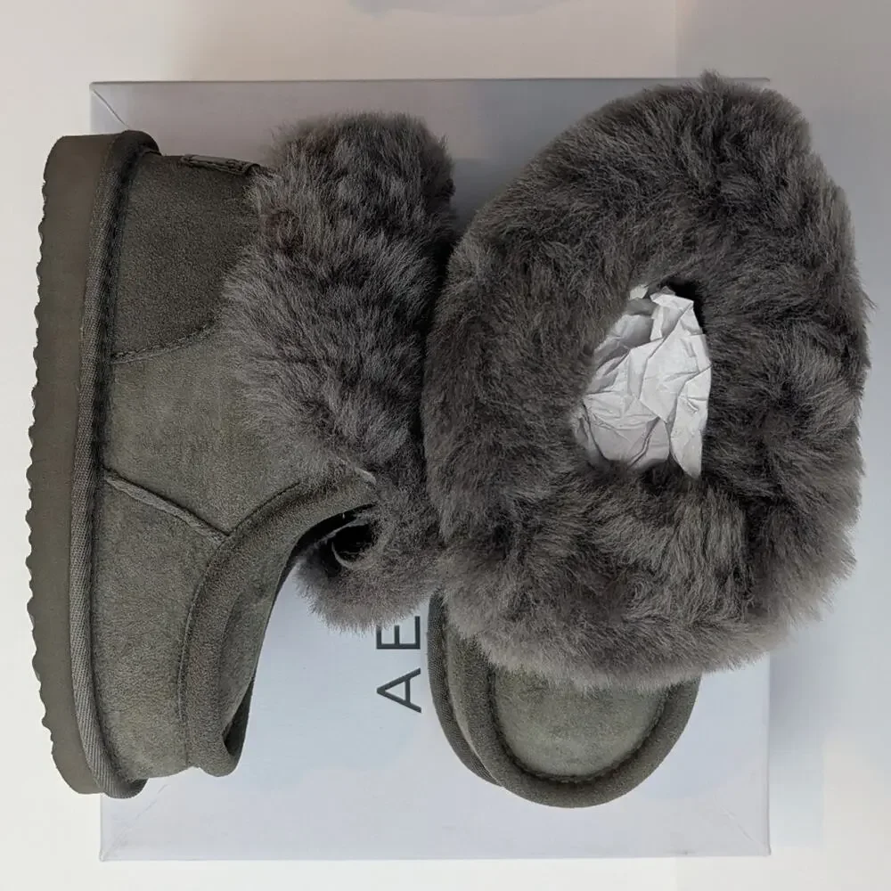 Aerosoles Girl's Mini Alaksa Toasty Boot Suede Winter Boots Kids Size 12